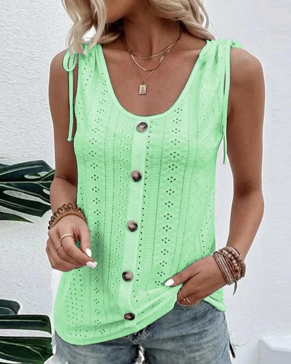 Bellevoga Solid Scoop Neck Tank